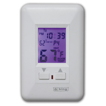 King Esp230R Electronic Linevoltage Programmable Thermostat White