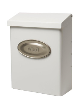 Gibraltar Mailboxes Designer Locking Medium Capacity Galvanized Steel White Wallmount Mailbox Dvkw0000 97 X 44 X 126 Inch