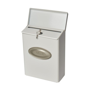 Gibraltar Mailboxes Designer Locking Medium Capacity Galvanized Steel White Wallmount Mailbox Dvkw0000 97 X 44 X 126 Inch