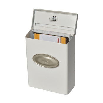 Gibraltar Mailboxes Designer Locking Medium Capacity Galvanized Steel White Wallmount Mailbox Dvkw0000 97 X 44 X 126 Inch