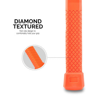 Neiko 02848A 3 Lb Dead Blow Hammer Neon Orange Unibody Molded Checkered Grip Spark And Rebound Resistant