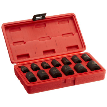 Sunex Tools 3675 38Inch Drive Standard Metric 12 Point Impact Socket Set 13Piece