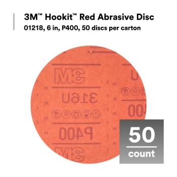 3M Hookit Red Abrasive Sanding Discs 01261 No Hole 6 In 80 Grade Pack Of 50 Discs For Auto Sanding Primer Sanding Ecoa