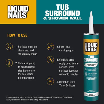 Liquid Nails Ln715 Liquid Nails Ln715 Tub Surround And Shower Adhesive Low Voc 10Ounce