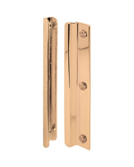 Primeline U 9512Brass Single Bore Hole Lock And Door Reinforcement Plate For 134 In Thick Doors Brass Finish Single Pack