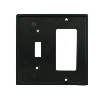 Leviton 80707E 2Gang 1Toggle 1Decoragfci Device Combination Wallplate Black