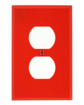 Leviton Pj8R 1Gang 1Duplex Midway Nylon Wallplate Midway Size Red 1 Pack