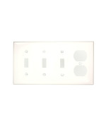 Leviton 80743W Wh Wp 4G 3Tgl 1Deco Nylon