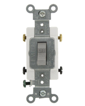 Leviton Cs2202Gy 20Amp 120277Volt Toggle Doublepole Ac Quiet Switch Commercial Grade Gray