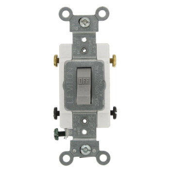 Leviton Cs2202Gy 20Amp 120277Volt Toggle Doublepole Ac Quiet Switch Commercial Grade Gray