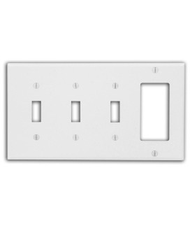 Leviton P326W 4Gang 3Toggle 1Decoragfci Device Combination Wallplate White