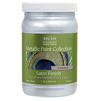 Modern Masters 1 Qt Me657 Flash Blue Metallic Paint Collection Waterbased Decorative Metallic Paint