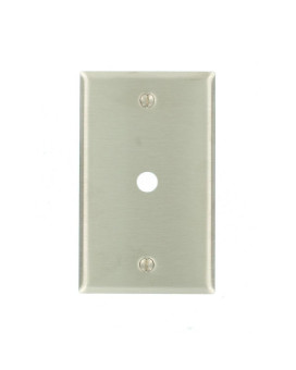 Leviton 8406140 1Gang 406 Inch Hole Device Telephonecable Wallplate Standard Size Box Mount Stainless Steel