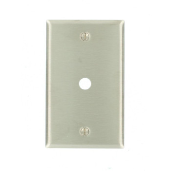 Leviton 8406140 1Gang 406 Inch Hole Device Telephonecable Wallplate Standard Size Box Mount Stainless Steel