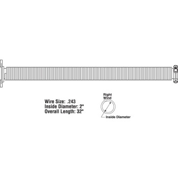 Primeline Gd 12232 Garage Door Torsion Spring 0243 In X 2 In X 32 In Yellow Painted End Righthand Wind Single Pack