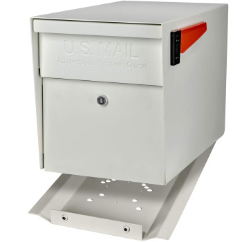 Mail Boss 7107 Curbside Locking Security Mailbox Cream White