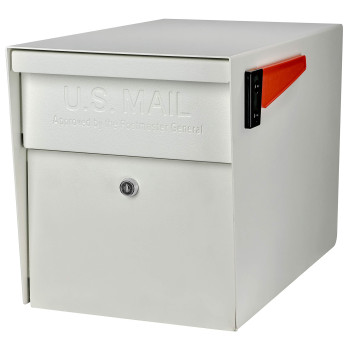 Mail Boss 7107 Curbside Locking Security Mailbox Cream White