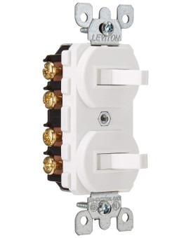 Leviton 5243W 15 Amp 120277 Volt Duplex Style Two 3Way Combination Switch Commercial Grade White