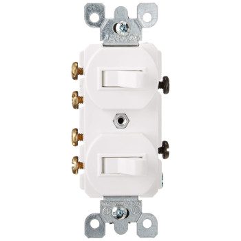 Leviton 5243W 15 Amp 120277 Volt Duplex Style Two 3Way Combination Switch Commercial Grade White