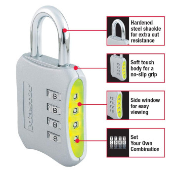 Master Lock Resettable Combination Locker Lock Lock For Gym And School Lockers Colors May Vary 653D