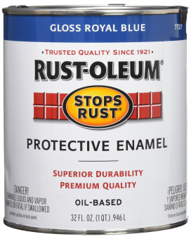 Rustoleum 7727502 Stops Rust Brush On Paint Quart Gloss Royal Blue