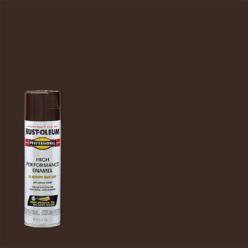 Rustoleum 7548838 Professional High Performance Enamel Spray Paint 15 Oz Gloss Dark Brown