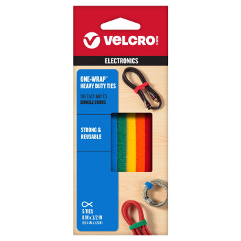 Velcro Brand Onewrap Ties Cable Management Wires Cords Self Gripping Cable Ties Reusable 5 Ct 8 X 12 Multic