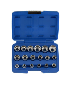 Neiko 02488A 38 Drive Universal 6 Point Metric Socket Set 18 Piece Universal Mechanic Spline Socket Set Metric Sae Crv S