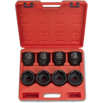 Neiko 02392A 34 Impact Socket Set 34 Drive 8 Pc Jumbo Sockets Sae Standard Sizes 2116 Inch To 212 Inch Chromemol