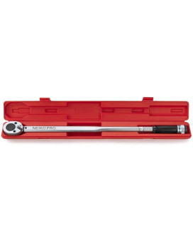 Neiko Pro 03711B 34 Torque Wrench 34 Drive Sae 50300 Ftlb 34 Length Adjustable Click Torque Wrench Chrome Vana