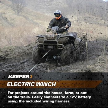 Keeper Kt2000 12V Electric Winch 2 000 Lb Capacity Wire Rope With Hook Freespool Clutch Atv Trailer Mounting Handheld C