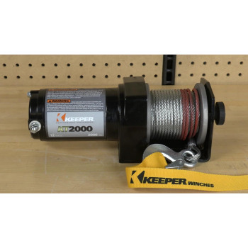 Keeper Kt2000 12V Electric Winch 2 000 Lb Capacity Wire Rope With Hook Freespool Clutch Atv Trailer Mounting Handheld C