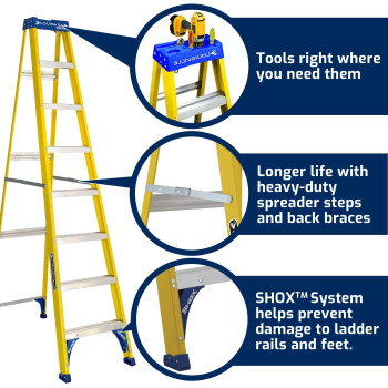 Louisville Ladder Fs2008 8Foot Step Ladder 8 Feet Yellow