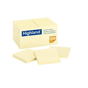 Highland Sticky Notes 3 X 3 Inches Yellow Set Of 24 654924