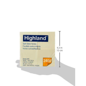 Highland Sticky Notes 3 X 3 Inches Yellow Set Of 24 654924