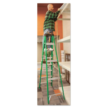 Louisville Ladder Fs4008 Fiberglass Standard Step Ladder 8 Feet Green