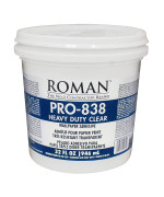 Roman Products Heavy Duty Wallpaper Adhesive Commercial Grade For Heavy Wall Hangings Clear Pro838 32 Ounce 70 Sq Ft