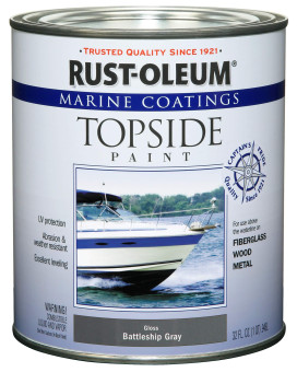 Rustoleum Available 207005 Marine Topside Enamel Paint Battleship Gray 1Quart 32 Fl Oz Pack Of 1Packaging May Vary