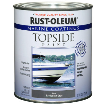 Rustoleum Available 207005 Marine Topside Enamel Paint Battleship Gray 1Quart 32 Fl Oz Pack Of 1Packaging May Vary