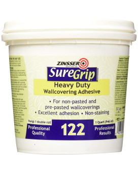 Zinsser 69384 Suregrip 122 Heavy Duty Wallcovering Adhesive Quart