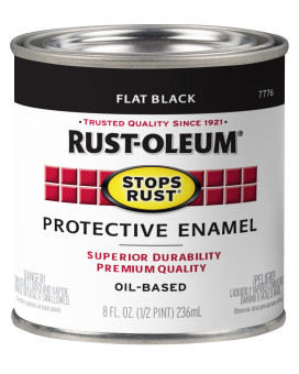 Rustoleum 7776730 Protective Enamel Paint 8Fl Oz Flat Blackpack Of 1