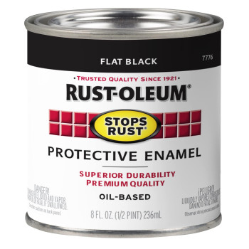 Rustoleum 7776730 Protective Enamel Paint 8Fl Oz Flat Blackpack Of 1