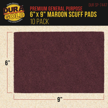 Duragold Premium 6 X 9 Maroon General Purpose Scuff Pads Box Of 10 Scuffing Scouring Sanding Paint Primer Prep Adhesi