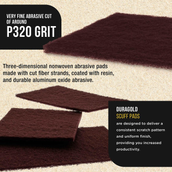 Duragold Premium 6 X 9 Maroon General Purpose Scuff Pads Box Of 10 Scuffing Scouring Sanding Paint Primer Prep Adhesi