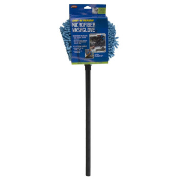 Carrand 93210 Long Chenille Microfiber Wash Mop With 48 Extension Pole Black