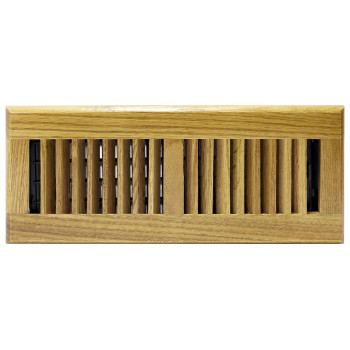 Decor Grates Wl412M 4Inch By 12Inch Wood Louver Floor Register Medium Oak