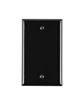 Leviton 80714E 1Gang No Device Blank Wallplate Standard Size Thermoplastic Nylon Box Mount Black