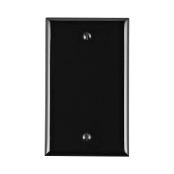 Leviton 80714E 1Gang No Device Blank Wallplate Standard Size Thermoplastic Nylon Box Mount Black