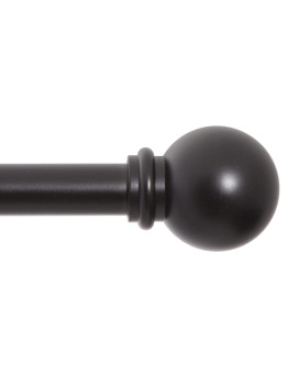 Kenney Kn71607 Chelsea Ball End Standard Decorative Window Curtain Rod 4886 Adjustable Length Black Finish 58 Diameter