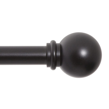 Kenney Kn71607 Chelsea Ball End Standard Decorative Window Curtain Rod 4886 Adjustable Length Black Finish 58 Diameter